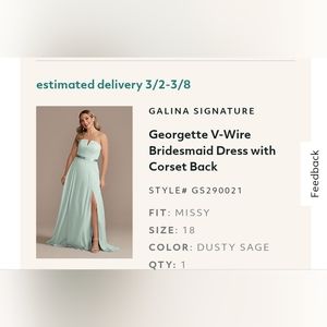 Dusty green bridesmaid dress from David's bridal